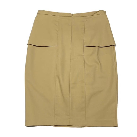 Zara Khaki High Waisted Stretchy Pencil Cut Skirt With Details On Hips Small - Picture 4 of 10